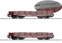 Tillig 70071 - H0 - 2-tlg. Set Schwerlastwagen Neuschotter, DR, Ep. IV